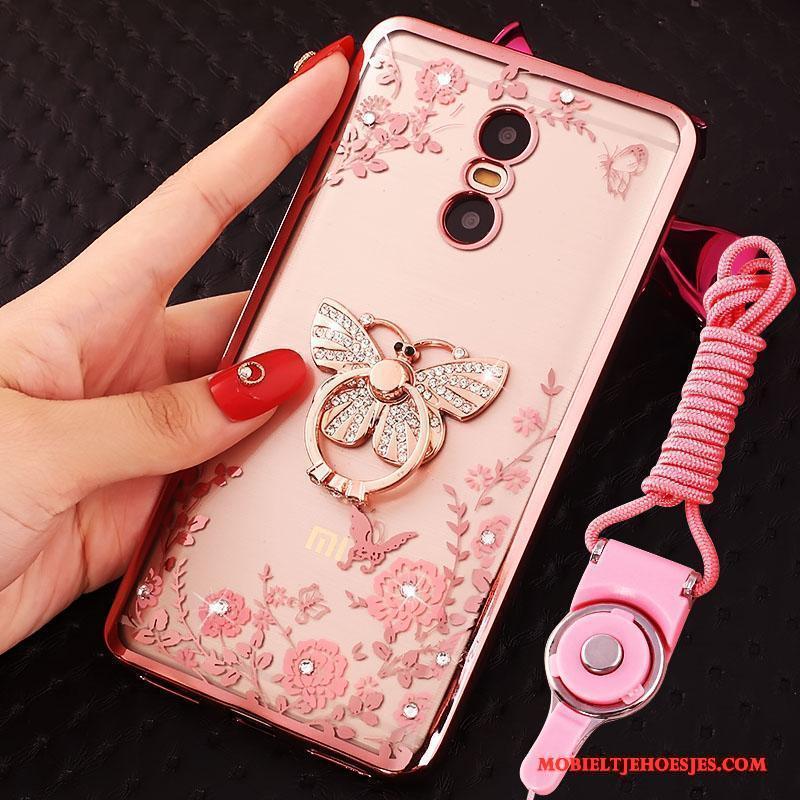 Redmi Note 4x Hoesje Mini Met Strass Mobiele Telefoon Hanger Rood Hoes Goud