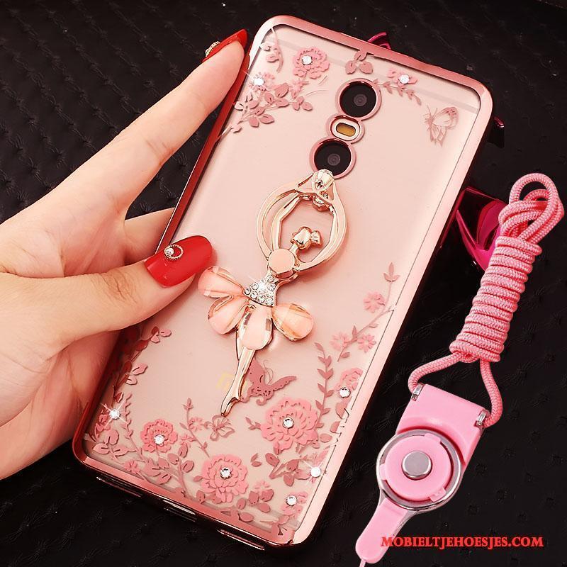 Redmi Note 4x Hoesje Mini Met Strass Mobiele Telefoon Hanger Rood Hoes Goud