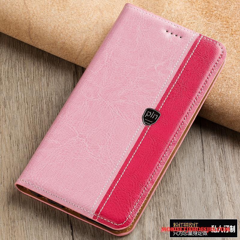 Redmi Note 4x Hoesje Mobiele Telefoon Hoes Rood Echt Leer Leren Etui Anti-fall Mini