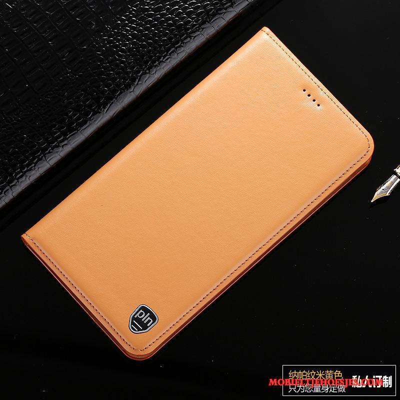 Redmi Note 4x Mobiele Telefoon Bescherming Echt Leer Folio Hoesje Telefoon Rood Leren Etui