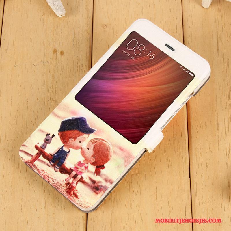 Redmi Note 4x Rood Hoes Anti-fall Leren Etui Mobiele Telefoon Clamshell Hoesje Telefoon
