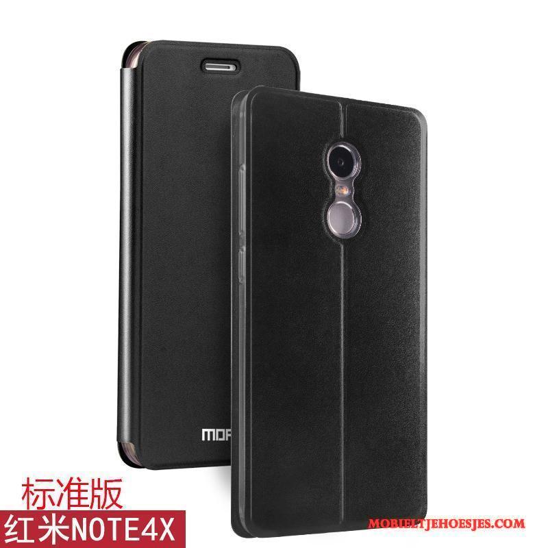 Redmi Note 4x Roze Bescherming Hoesje Telefoon Anti-fall Leren Etui All Inclusive Rood