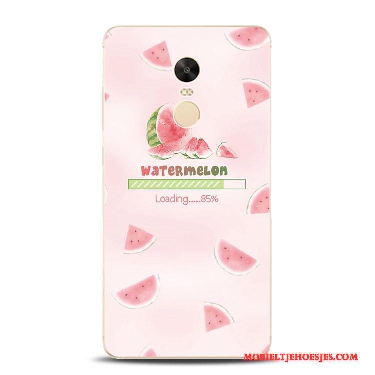 Redmi Note 4x Siliconen Geel Rood Watermeloen Ondersteuning Hoesje Reliëf