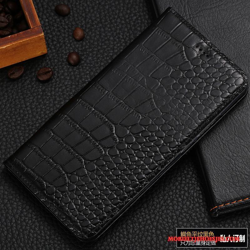 Redmi Note 5 Echt Leer Bescherming Mobiele Telefoon Folio Hoesje Telefoon Rood Patroon