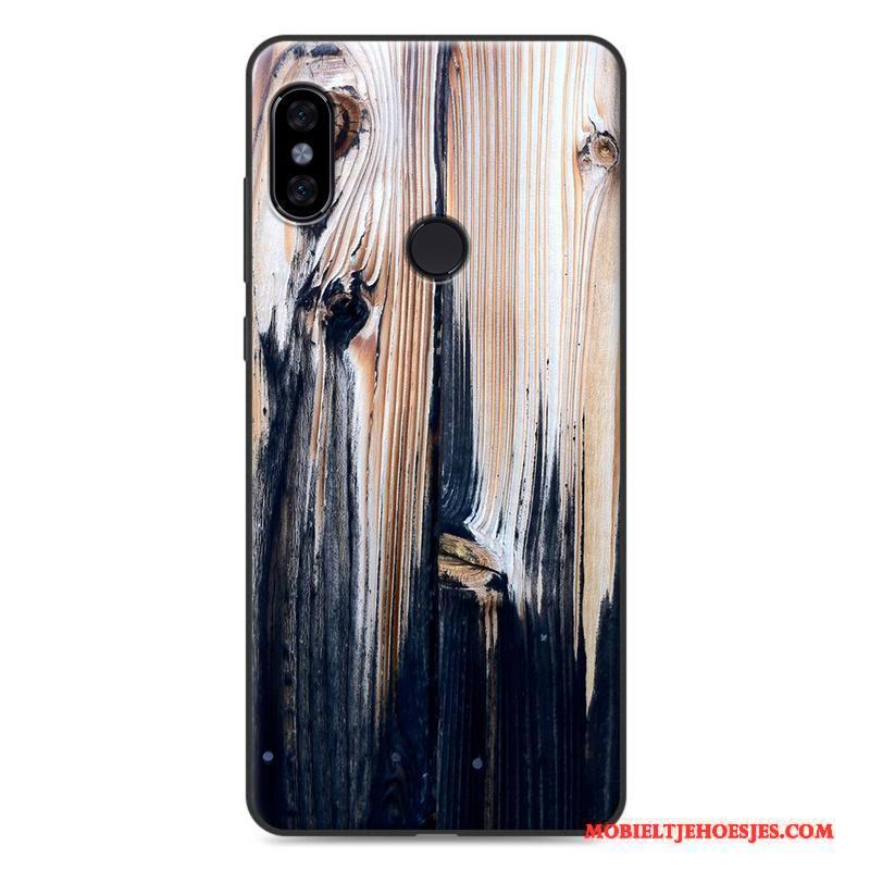 Redmi Note 5 Hoesje Telefoon Rood Trend Schrobben Vintage Mini Zwart