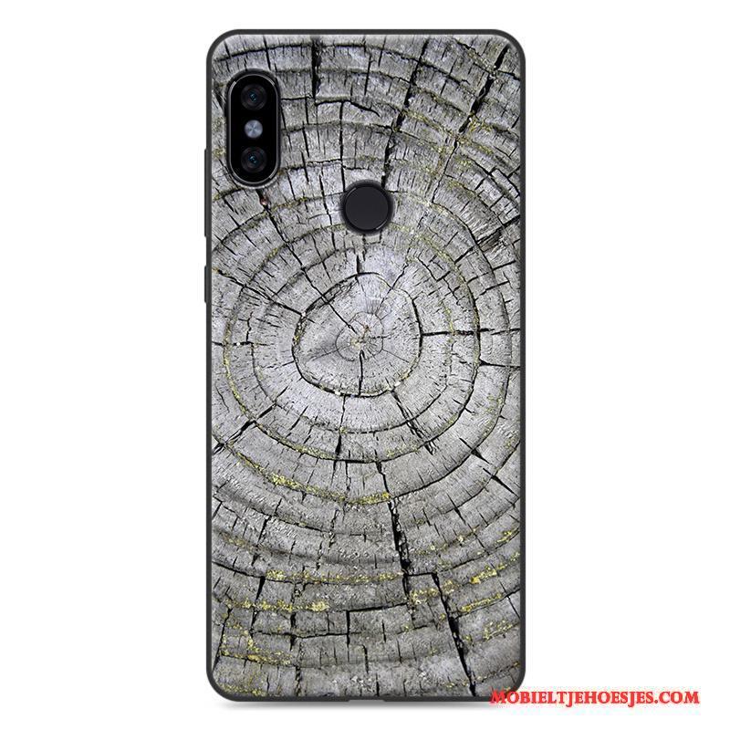 Redmi Note 5 Hoesje Telefoon Rood Trend Schrobben Vintage Mini Zwart