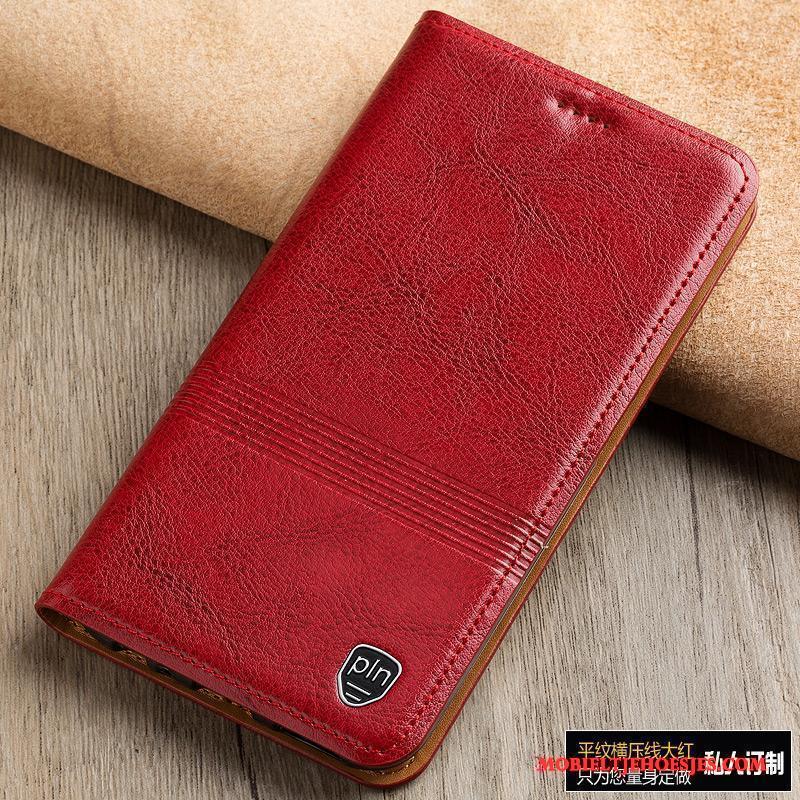 Redmi Note 5 Leren Etui Rood Echt Leer Folio Hoesje Telefoon Mobiele Telefoon Bescherming