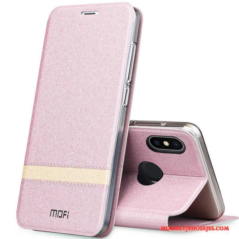 Redmi Note 5 Pro Hoesje Siliconen Bescherming Rood Hoes All Inclusive Leren Etui Trend