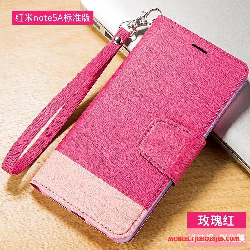 Redmi Note 5a Hoesje Leren Etui Anti-fall Hoes All Inclusive Rood Folio Hoge