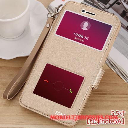 Redmi Note 5a Hoesje Rood Folio Zacht Lichtblauw Bescherming Telefoon