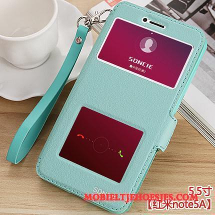 Redmi Note 5a Hoesje Rood Folio Zacht Lichtblauw Bescherming Telefoon