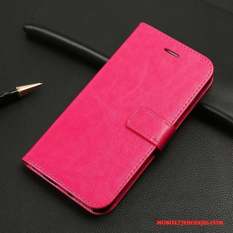 Redmi Note 5a Hoesje Zacht Folio Rood Telefoon Bescherming Leren Etui