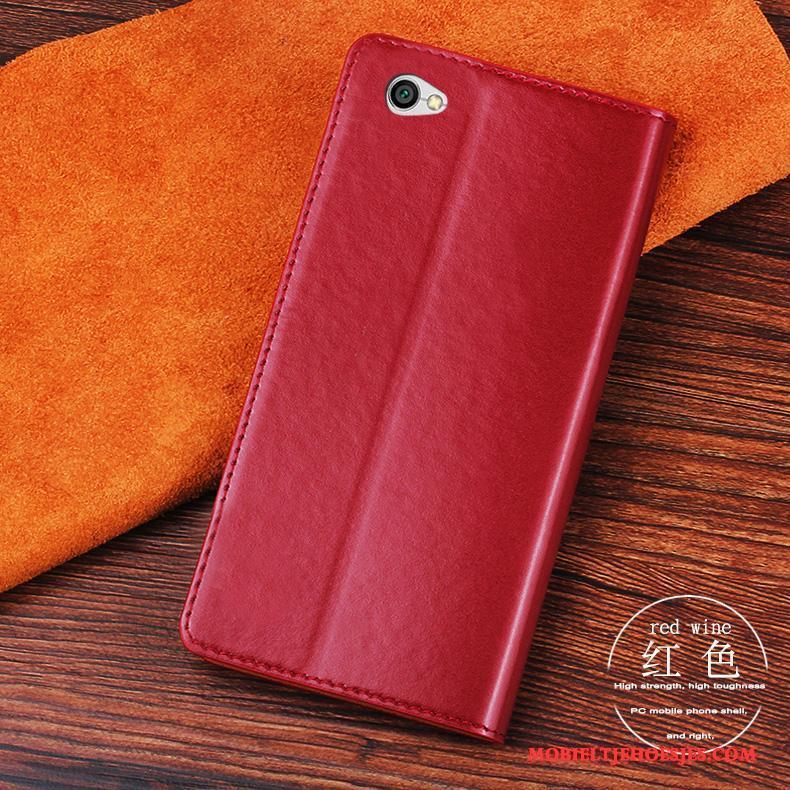 Redmi Note 5a Leren Etui Hoesje Telefoon Bescherming Anti-fall Rood All Inclusive