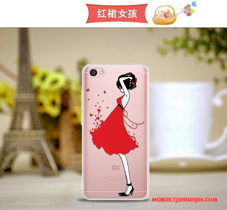 Redmi Note 5a Siliconen Anti-fall Doorzichtig Hoesje Telefoon Roze Mini Mobiele Telefoon