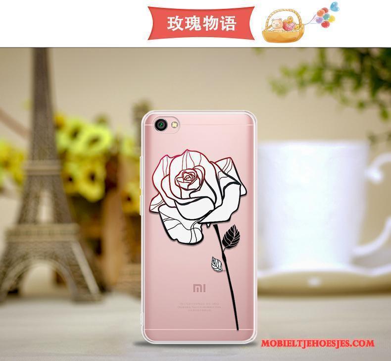 Redmi Note 5a Siliconen Anti-fall Doorzichtig Hoesje Telefoon Roze Mini Mobiele Telefoon