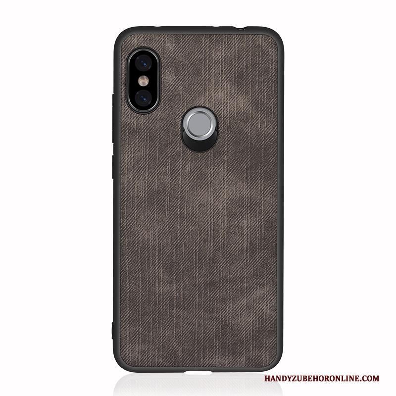 Redmi Note 6 Pro Hoes Hoesje Telefoon Denim Patroon Rood Bescherming Voor