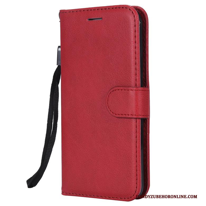 Redmi Note 6 Pro Hoesje Rood Clamshell Leren Etui Anti-fall Eenvoudige Bescherming Mini