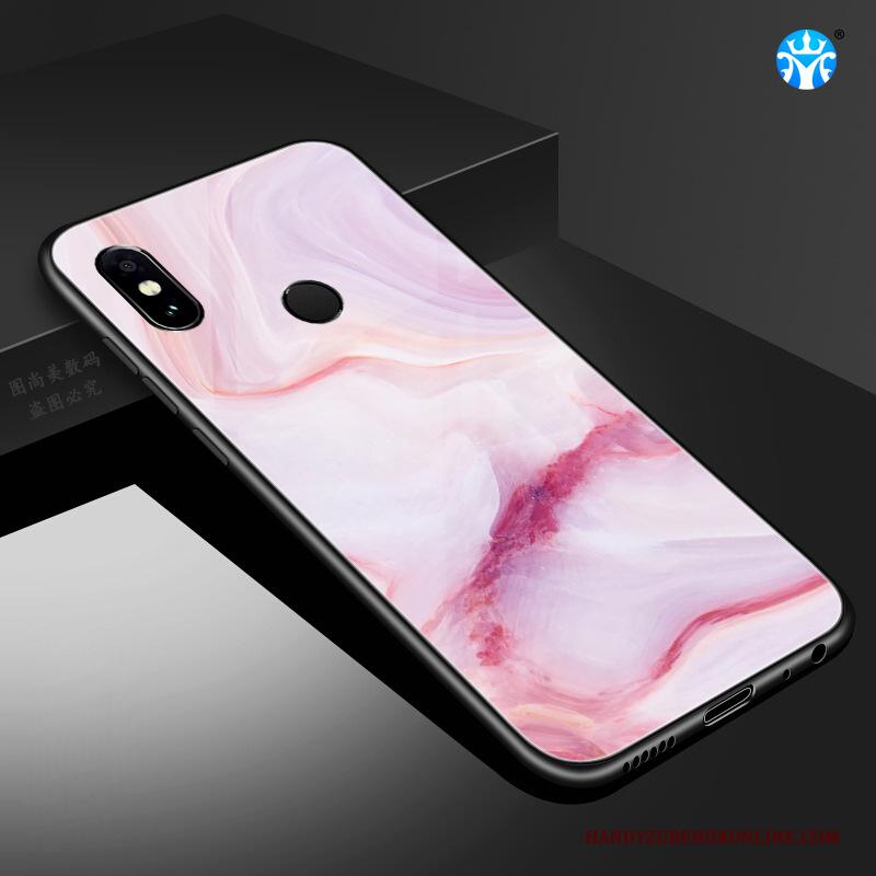 Redmi Note 6 Pro Patroon Rood Bescherming Hoesje Grote Glas Telefoon