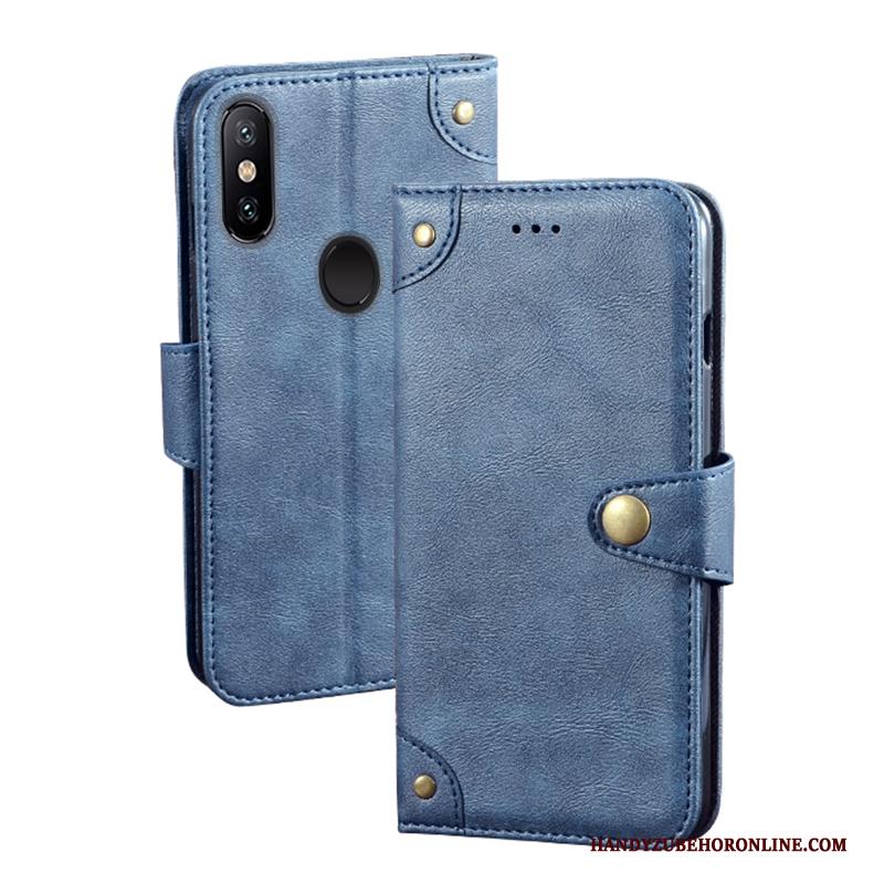 Redmi Note 6 Pro Portemonnee Leren Etui Bescherming Hoesje Telefoon Rood Ondersteuning Folio