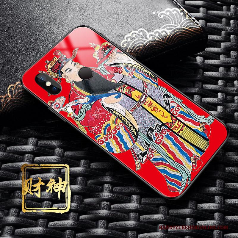 Redmi Note 6 Pro Rood Chinese Stijl Trend Glas Hoesje Telefoon Nieuw Roze