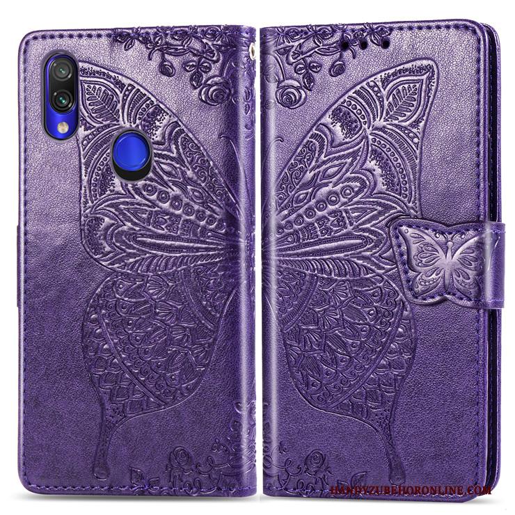 Redmi Note 7 All Inclusive Anti-fall Leren Etui Rood Purper Clamshell Hoesje Telefoon