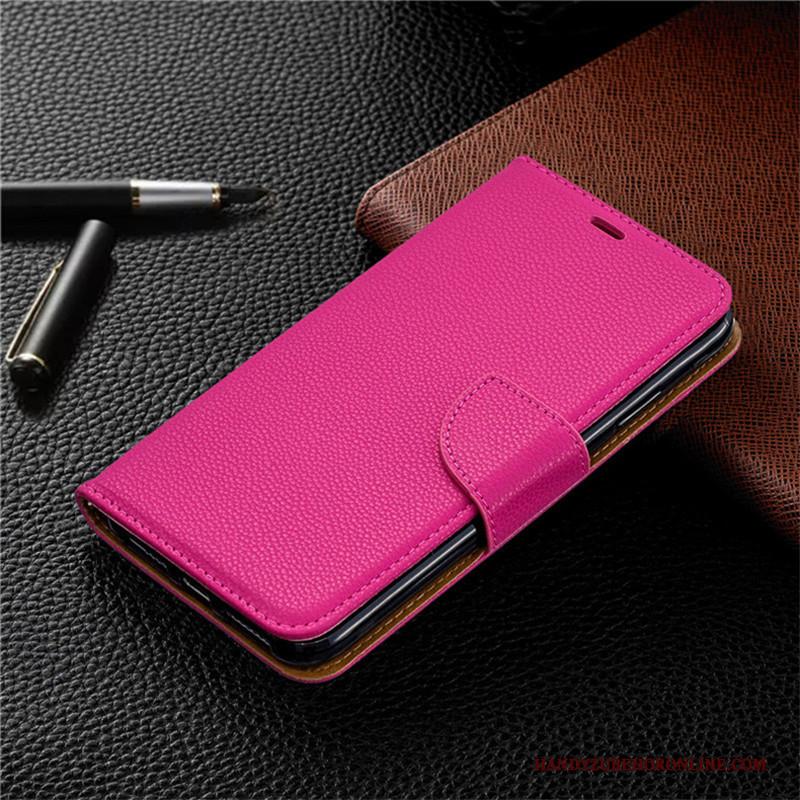 Redmi Note 7 Folio Bescherming Hoesje Telefoon Portemonnee Mini Roze Rood