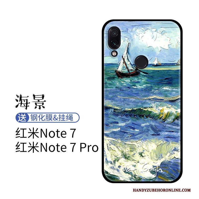 Redmi Note 7 Hoesje All Inclusive Reliëf Spotprent Olieverfschilderij Siliconen Hanger Geel