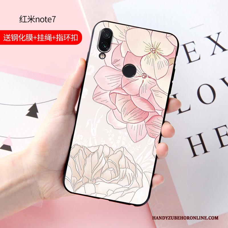 Redmi Note 7 Mooie Roze Hoesje Siliconen Anti-fall Bescherming Trend