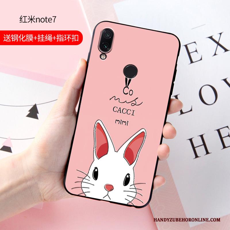 Redmi Note 7 Mooie Roze Hoesje Siliconen Anti-fall Bescherming Trend