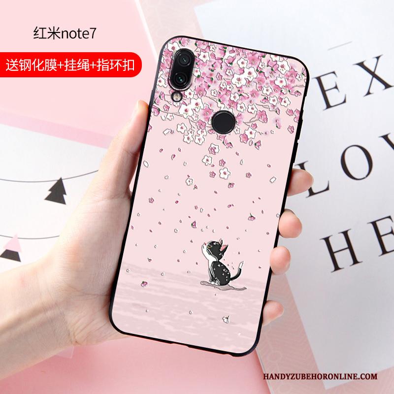 Redmi Note 7 Mooie Roze Hoesje Siliconen Anti-fall Bescherming Trend