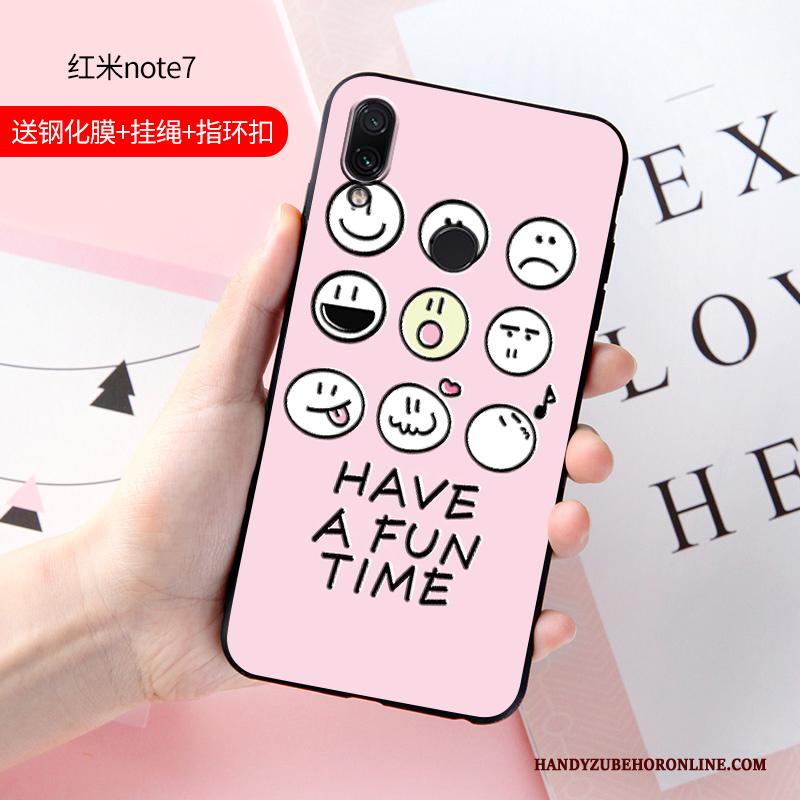 Redmi Note 7 Mooie Roze Hoesje Siliconen Anti-fall Bescherming Trend