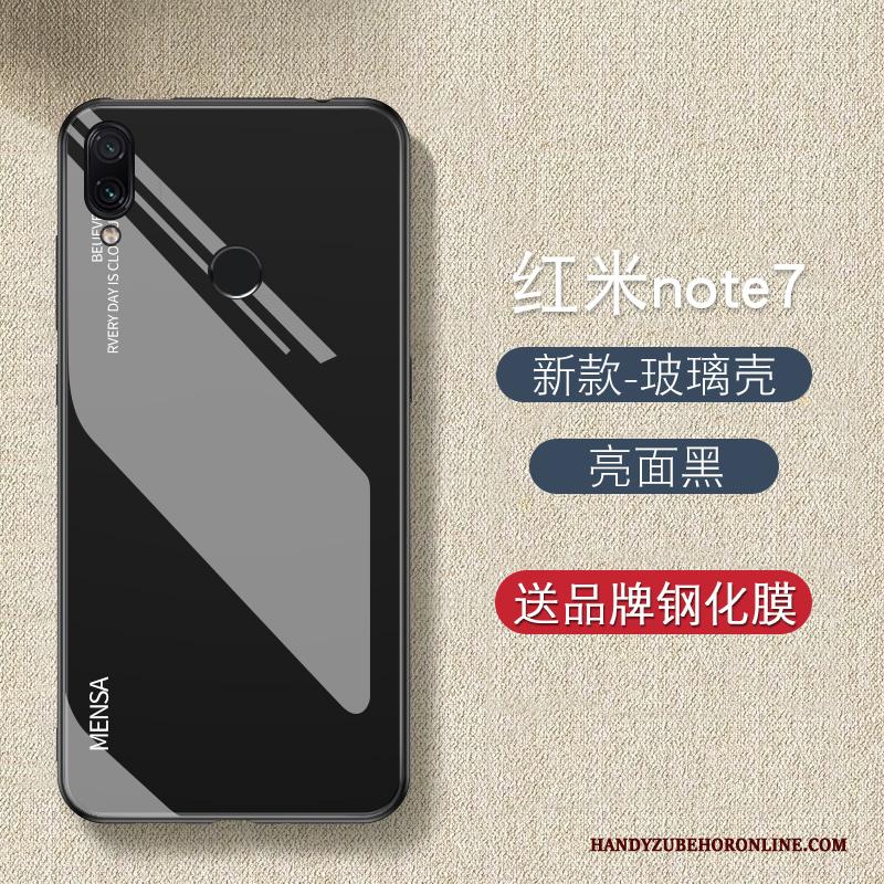 Redmi Note 7 Persoonlijk Siliconen Hoes Glas Zwart Nieuw Hoesje