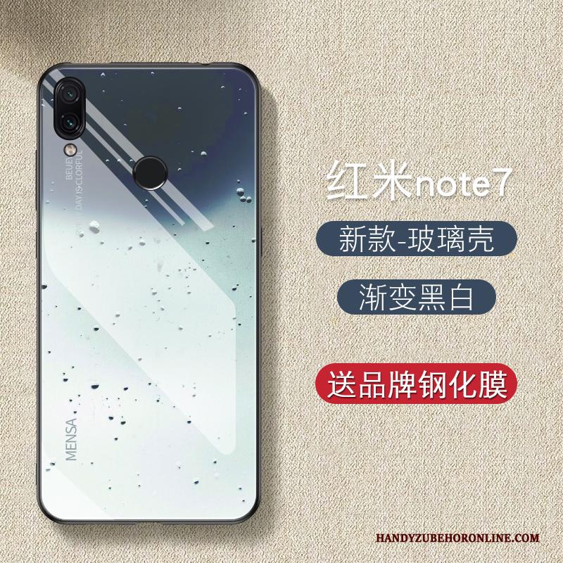 Redmi Note 7 Persoonlijk Siliconen Hoes Glas Zwart Nieuw Hoesje