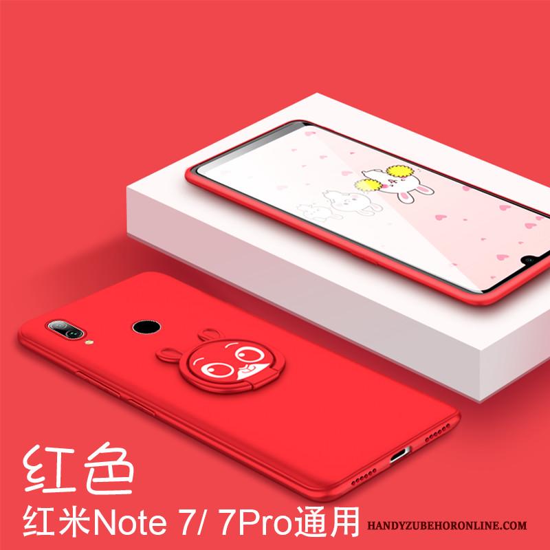 Redmi Note 7 Siliconen Ondersteuning All Inclusive Hoes Pu Anti-fall Hoesje Telefoon