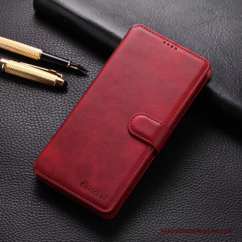 Redmi Note 8 Pro Clamshell Rood Hoesje Telefoon Mini Leren Etui Bescherming