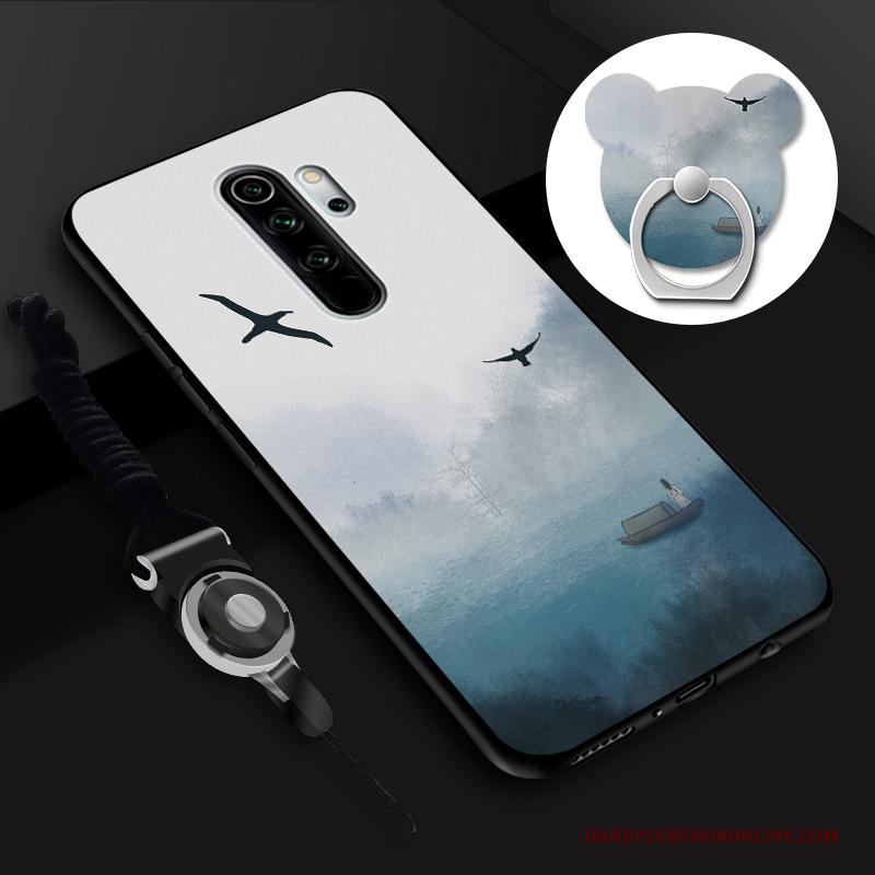 Redmi Note 8 Pro Hoesje Anti-fall Ring Hanger Spotprent Tempereren Mini Skärmskydd