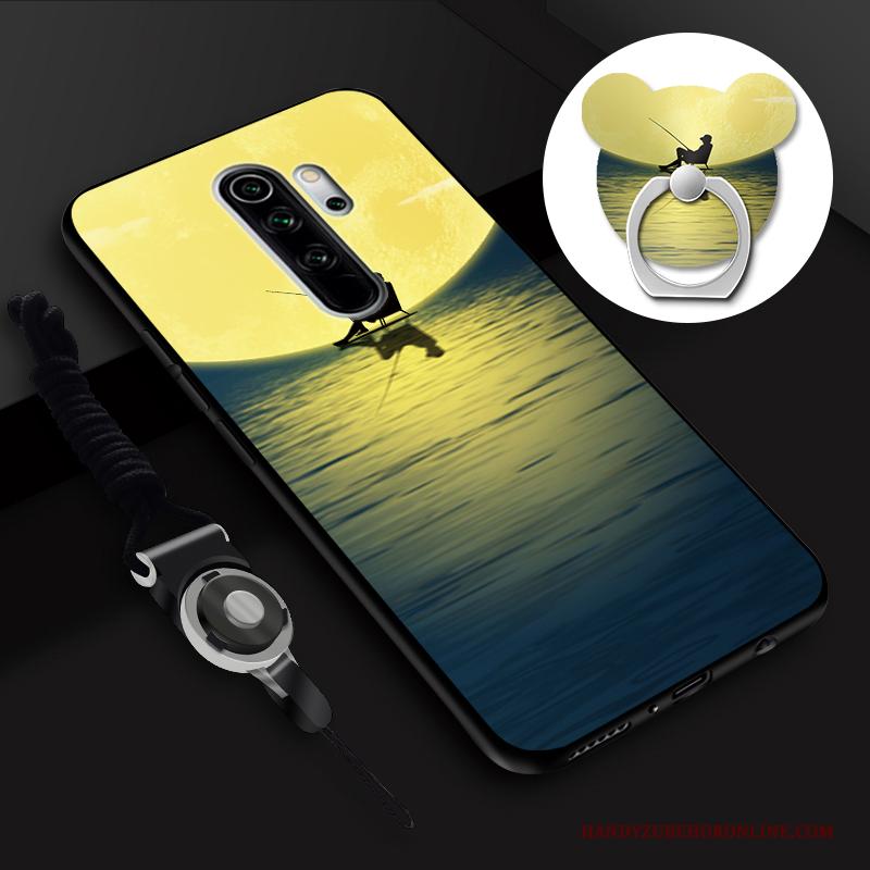 Redmi Note 8 Pro Hoesje Anti-fall Ring Hanger Spotprent Tempereren Mini Skärmskydd