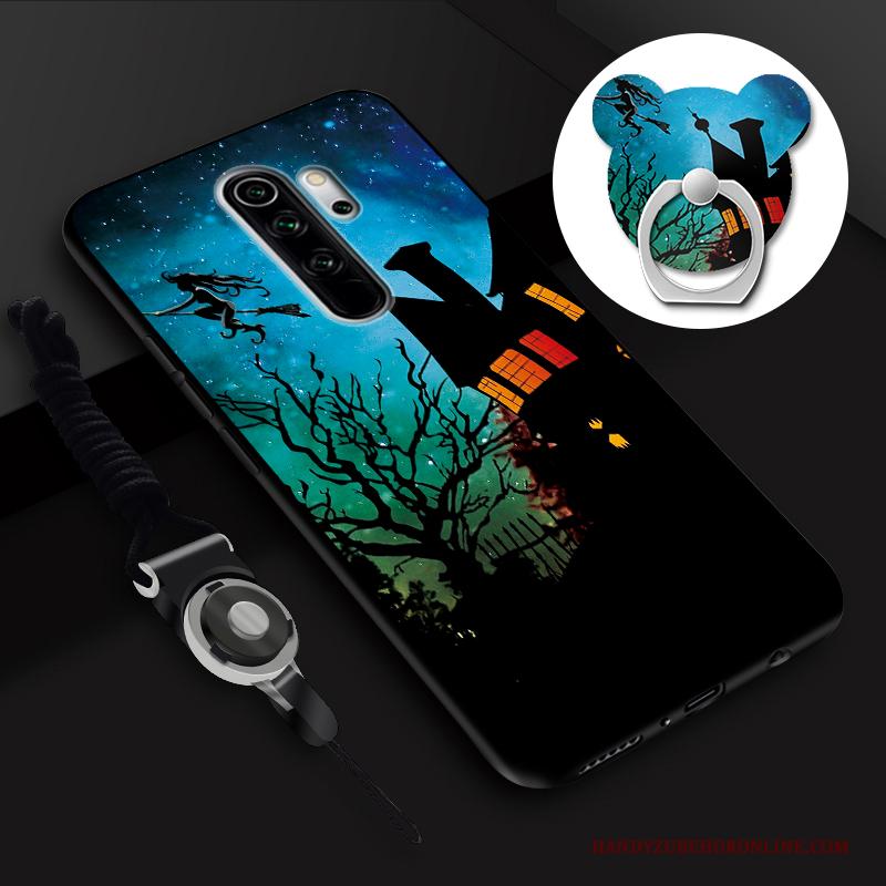 Redmi Note 8 Pro Hoesje Anti-fall Ring Hanger Spotprent Tempereren Mini Skärmskydd