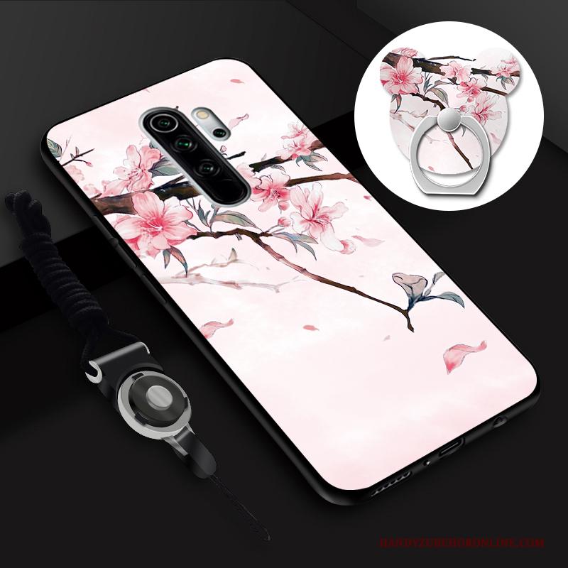 Redmi Note 8 Pro Hoesje Anti-fall Ring Hanger Spotprent Tempereren Mini Skärmskydd