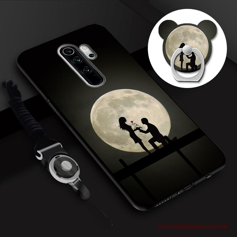 Redmi Note 8 Pro Hoesje Anti-fall Ring Hanger Spotprent Tempereren Mini Skärmskydd