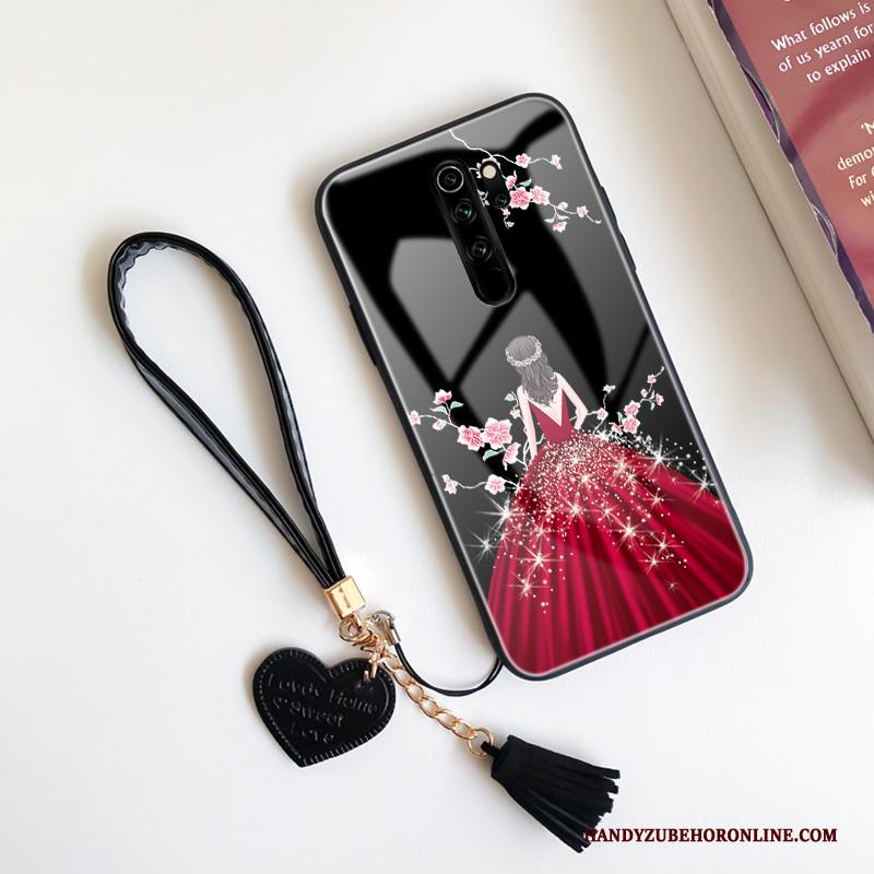 Redmi Note 8 Pro Hoesje Net Red Rood Geplooide Trendy Merk Mooie Hanger