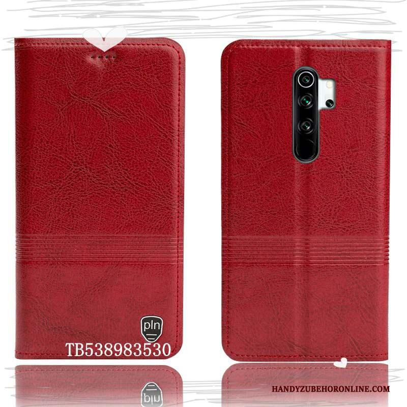 Redmi Note 8 Pro Leren Etui All Inclusive Hoesje Telefoon Bescherming Patroon Mini Rood