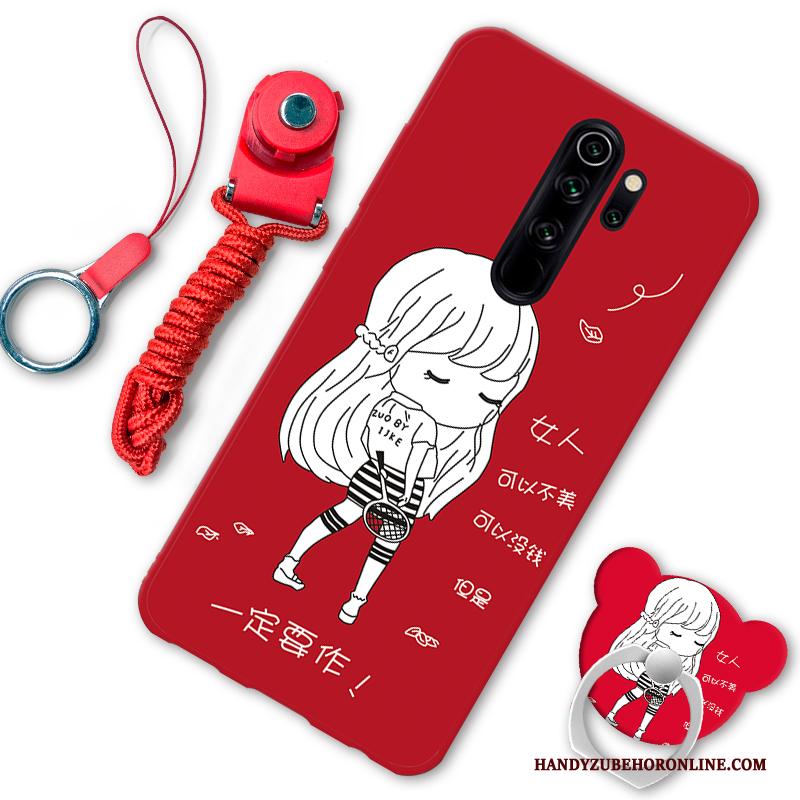 Redmi Note 8 Pro Rood Spotprent Lovers Hoesje Telefoon Ondersteuning Anti-fall Hanger