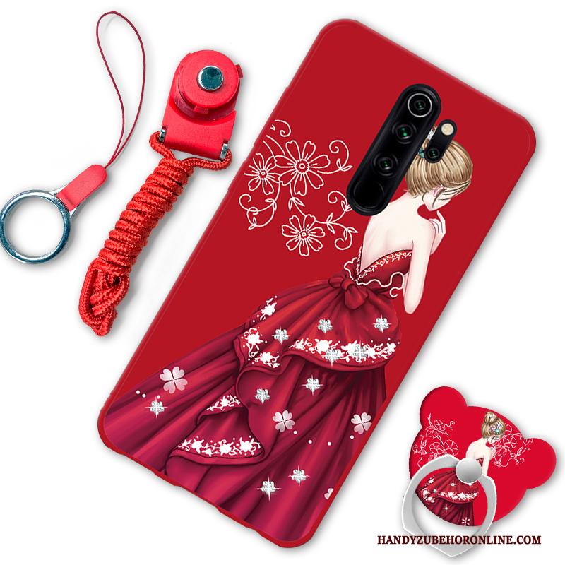 Redmi Note 8 Pro Rood Spotprent Lovers Hoesje Telefoon Ondersteuning Anti-fall Hanger