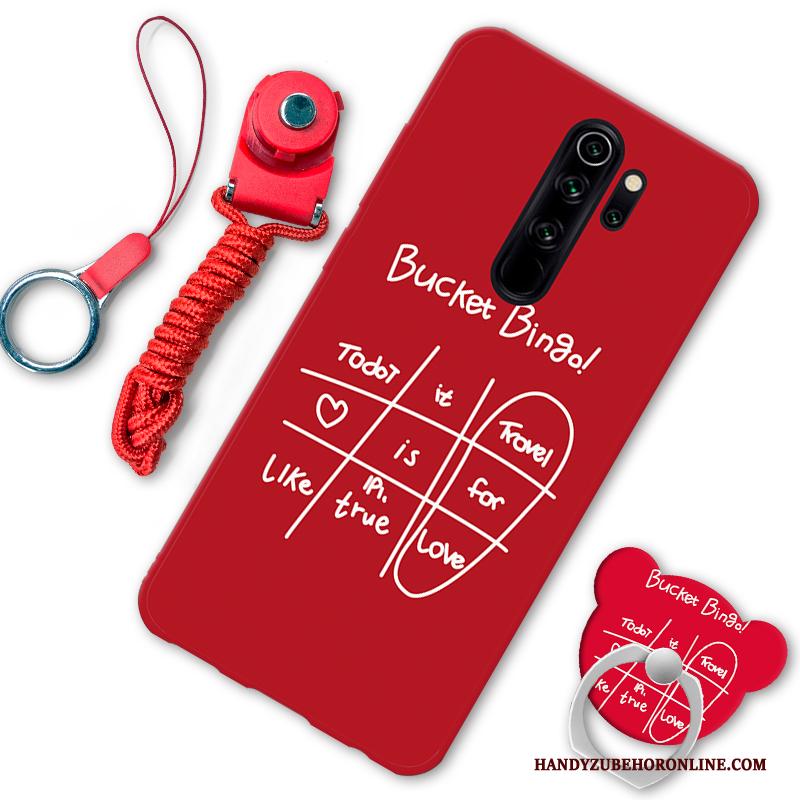 Redmi Note 8 Pro Rood Spotprent Lovers Hoesje Telefoon Ondersteuning Anti-fall Hanger