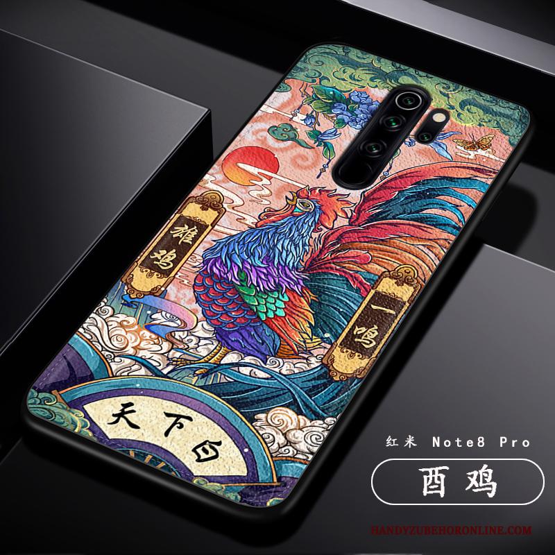 Redmi Note 8 Pro Spotprent Hoesje Telefoon Leer Patroon Anti-fall Trend Mode
