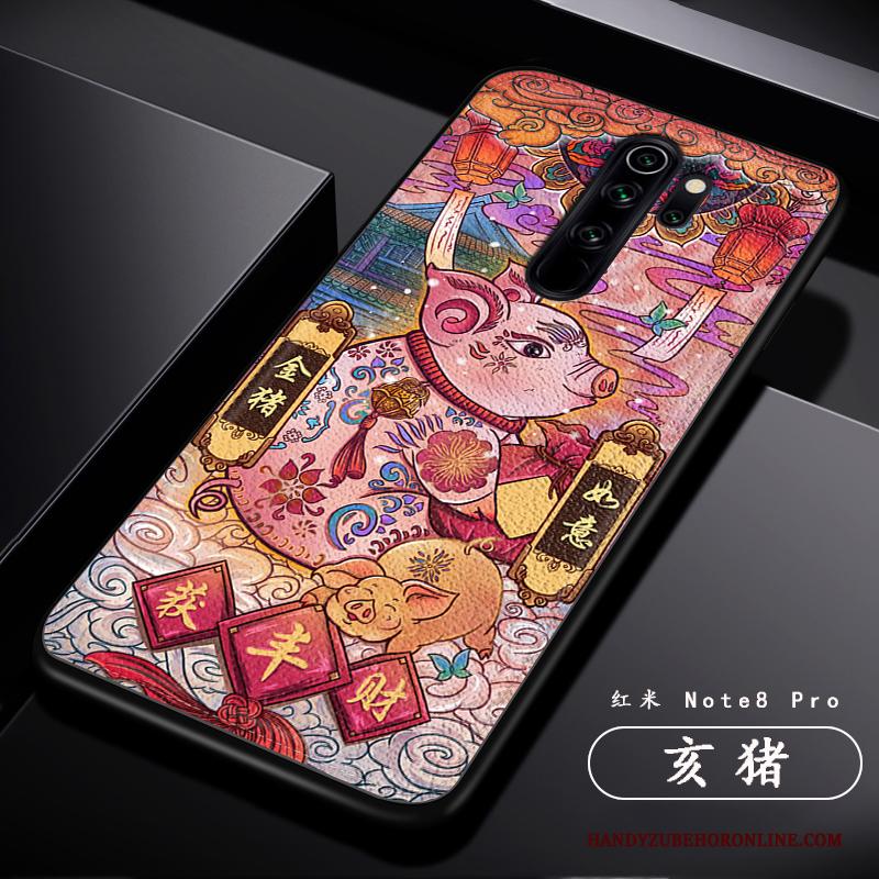 Redmi Note 8 Pro Spotprent Hoesje Telefoon Leer Patroon Anti-fall Trend Mode