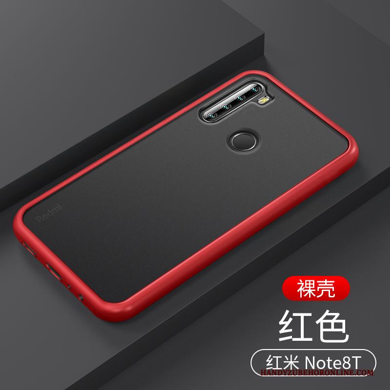 Redmi Note 8t Anti-fall Schrobben Doorzichtig Siliconen Hoesje Wit Rood