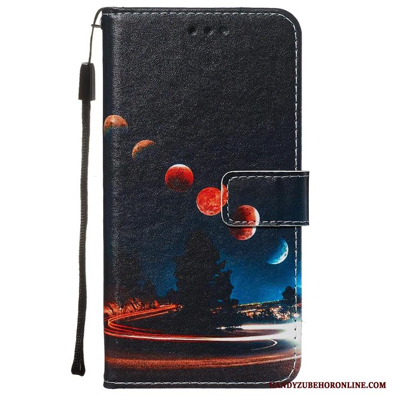 Redmi Note 8t Hoesje Persoonlijk Folio Mini Patroon Kaart Rood Mobiele Telefoon
