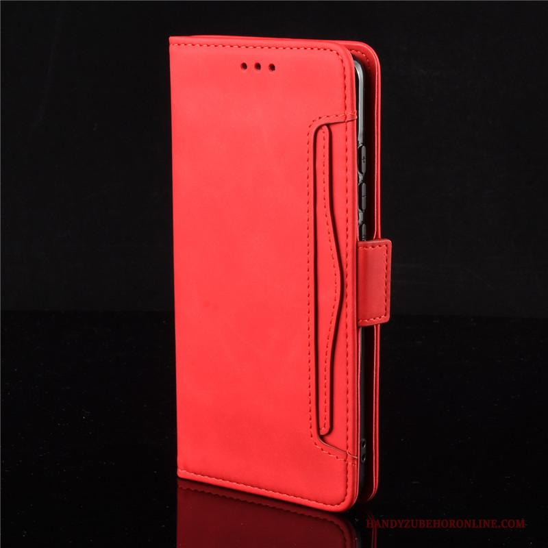 Redmi Note 8t Leren Etui Rood Hoesje Telefoon Folio Mini Zwart Zacht